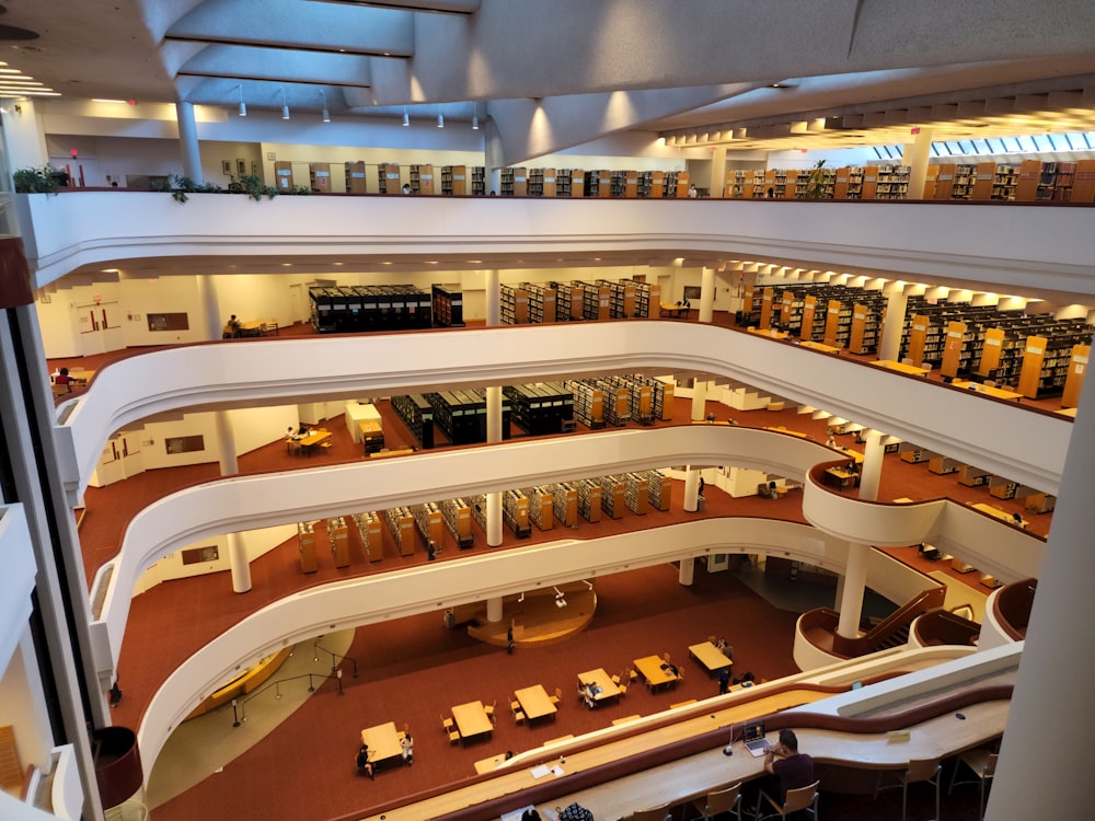 a high angle view of a library