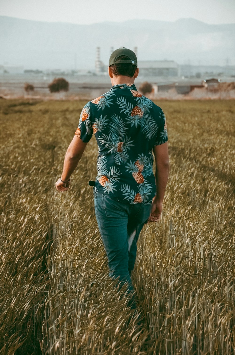 a person in a field