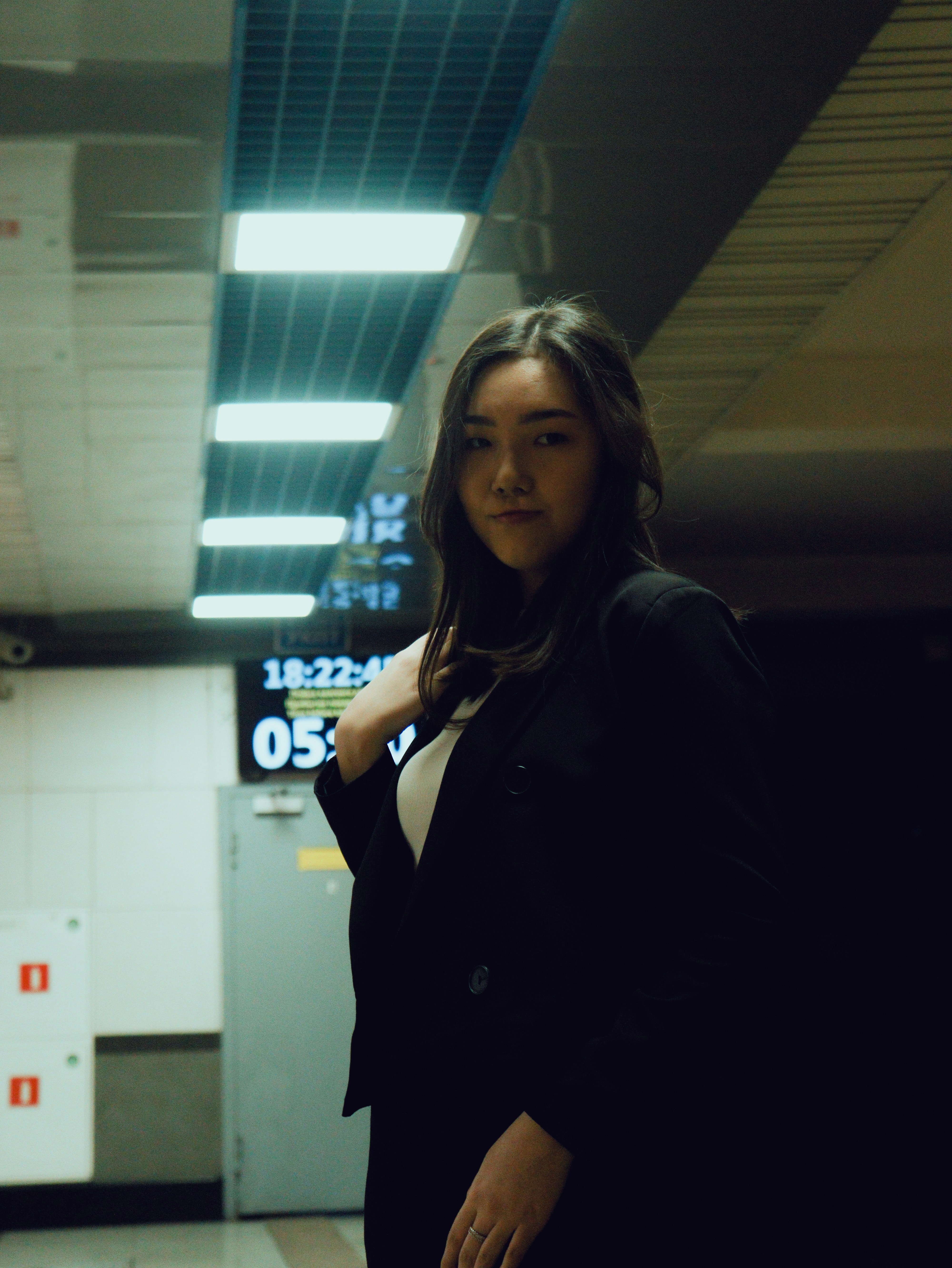 a person in a black coat