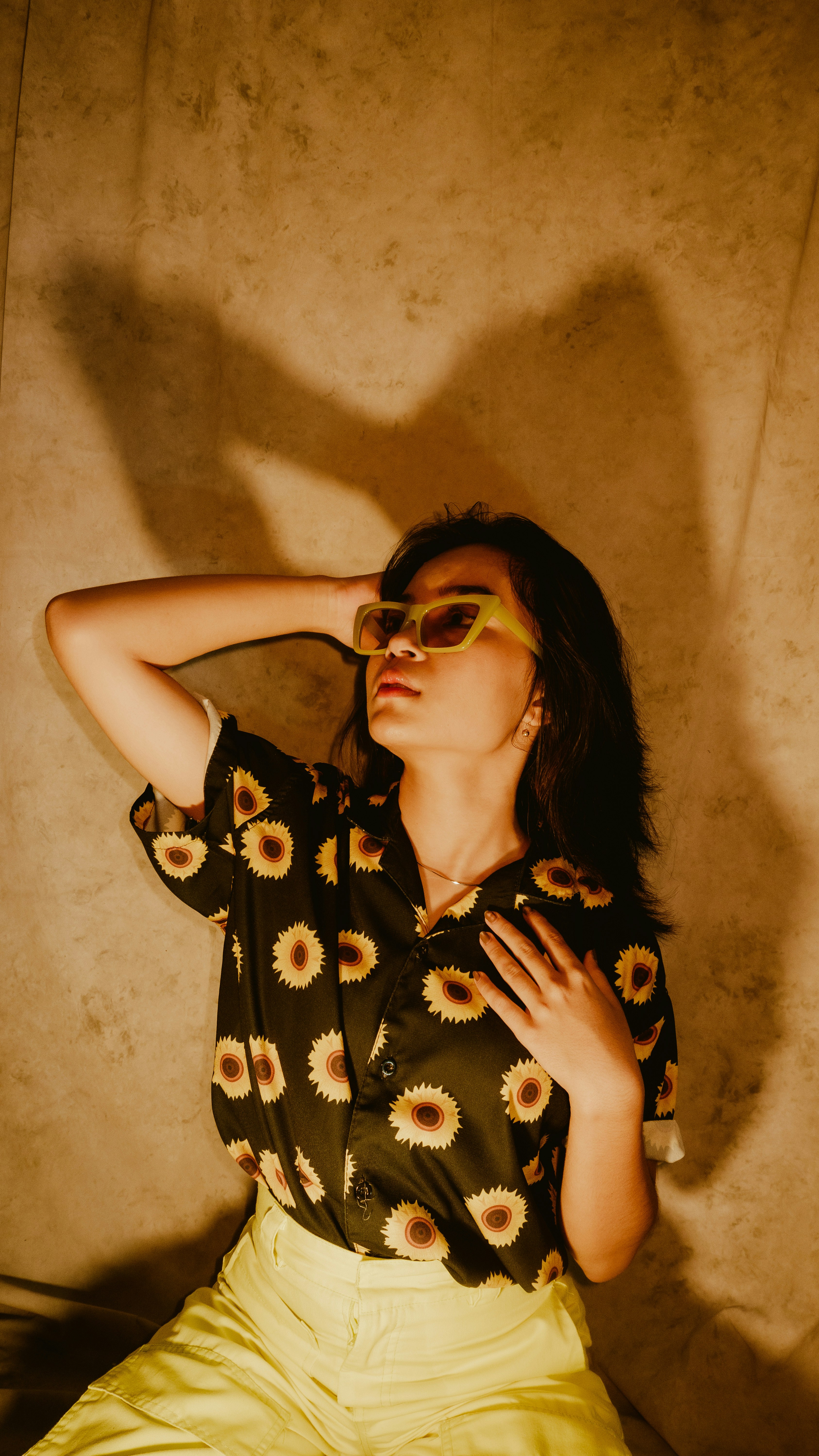 a woman wearing sunglasses