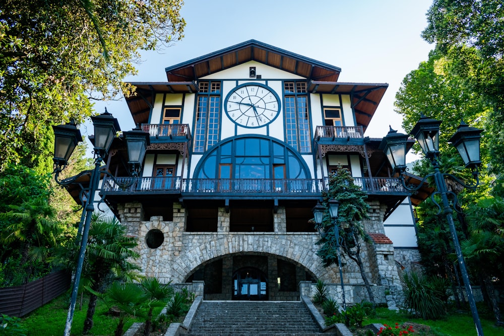 a clock on a building