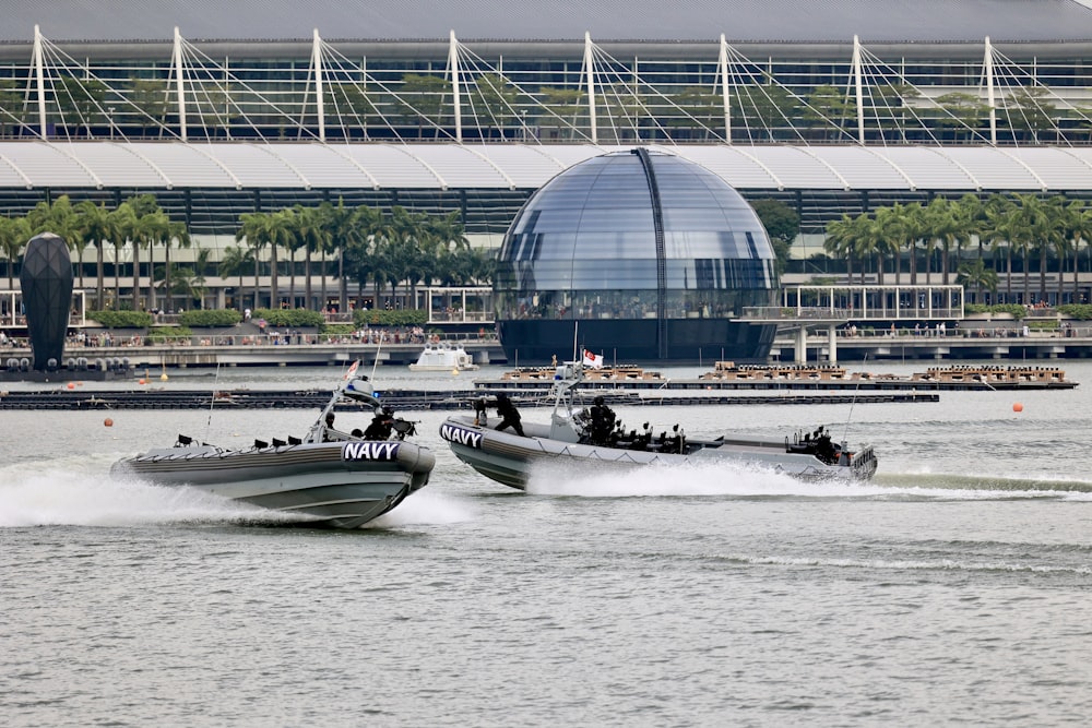 a couple of boats in the water