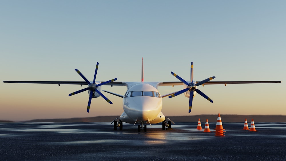 a plane on the runway