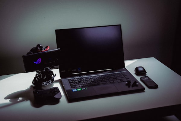 a laptop on a desk