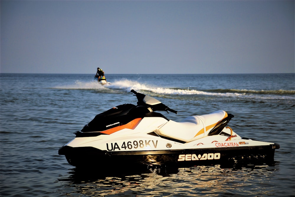 a person riding a jet ski