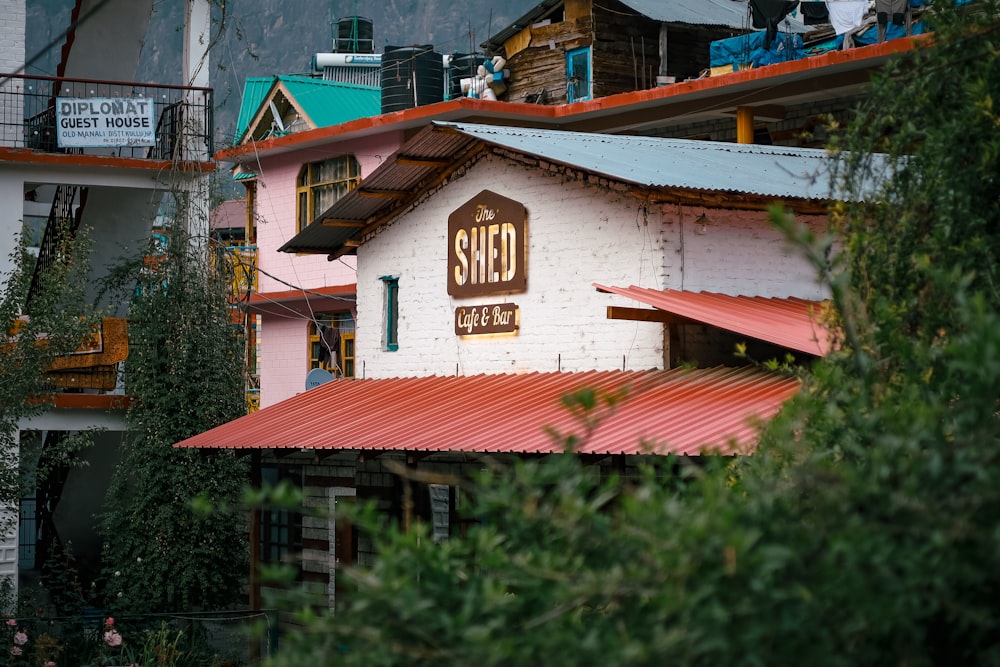 a building with a sign on it