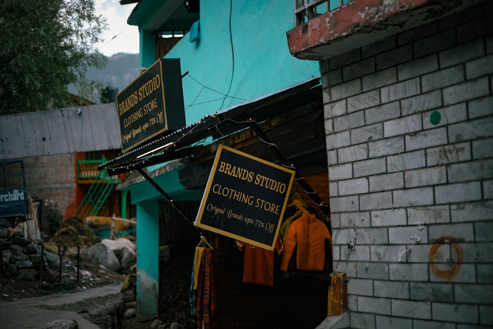 a sign on a street