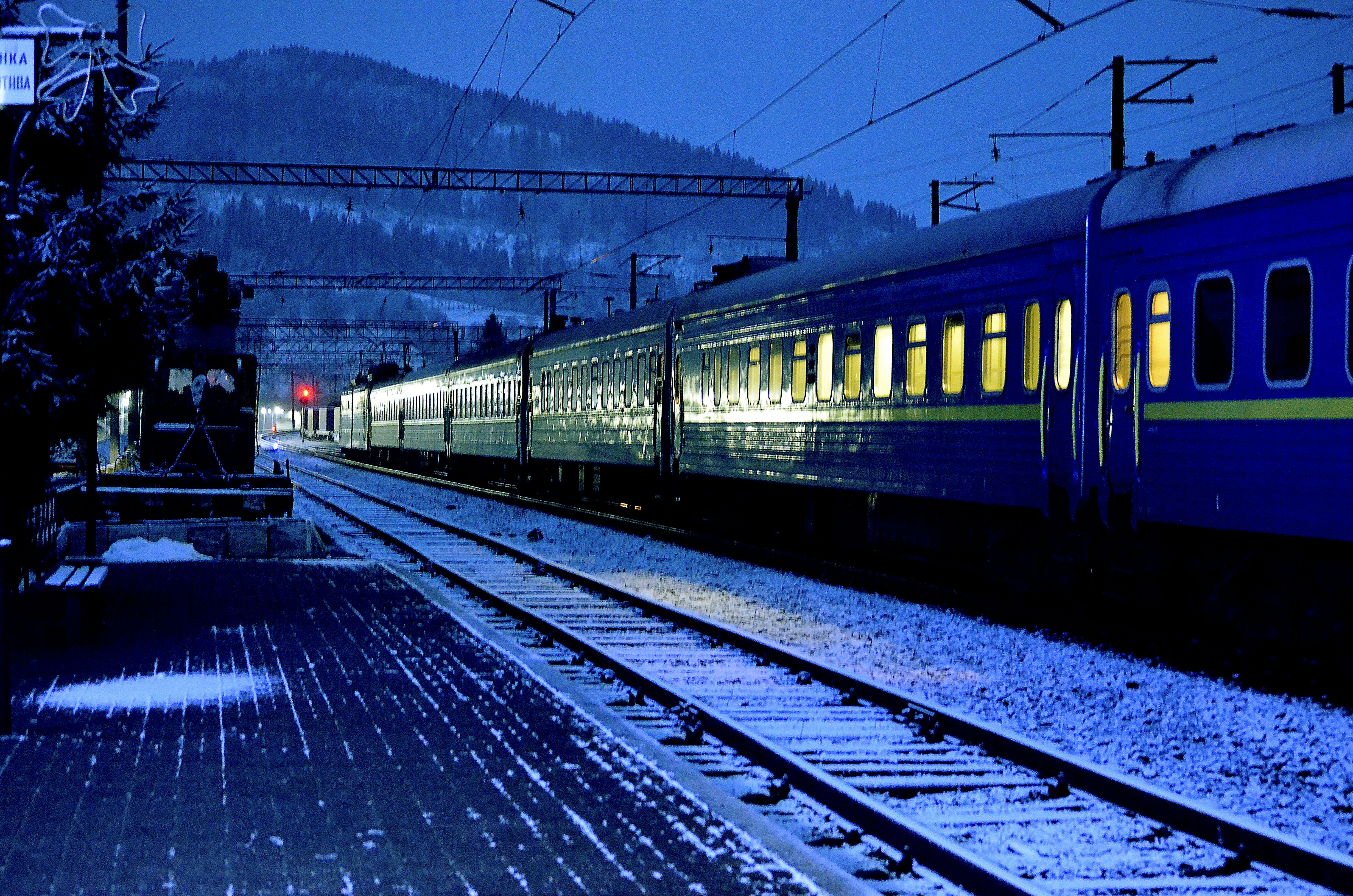 a train on the railway tracks