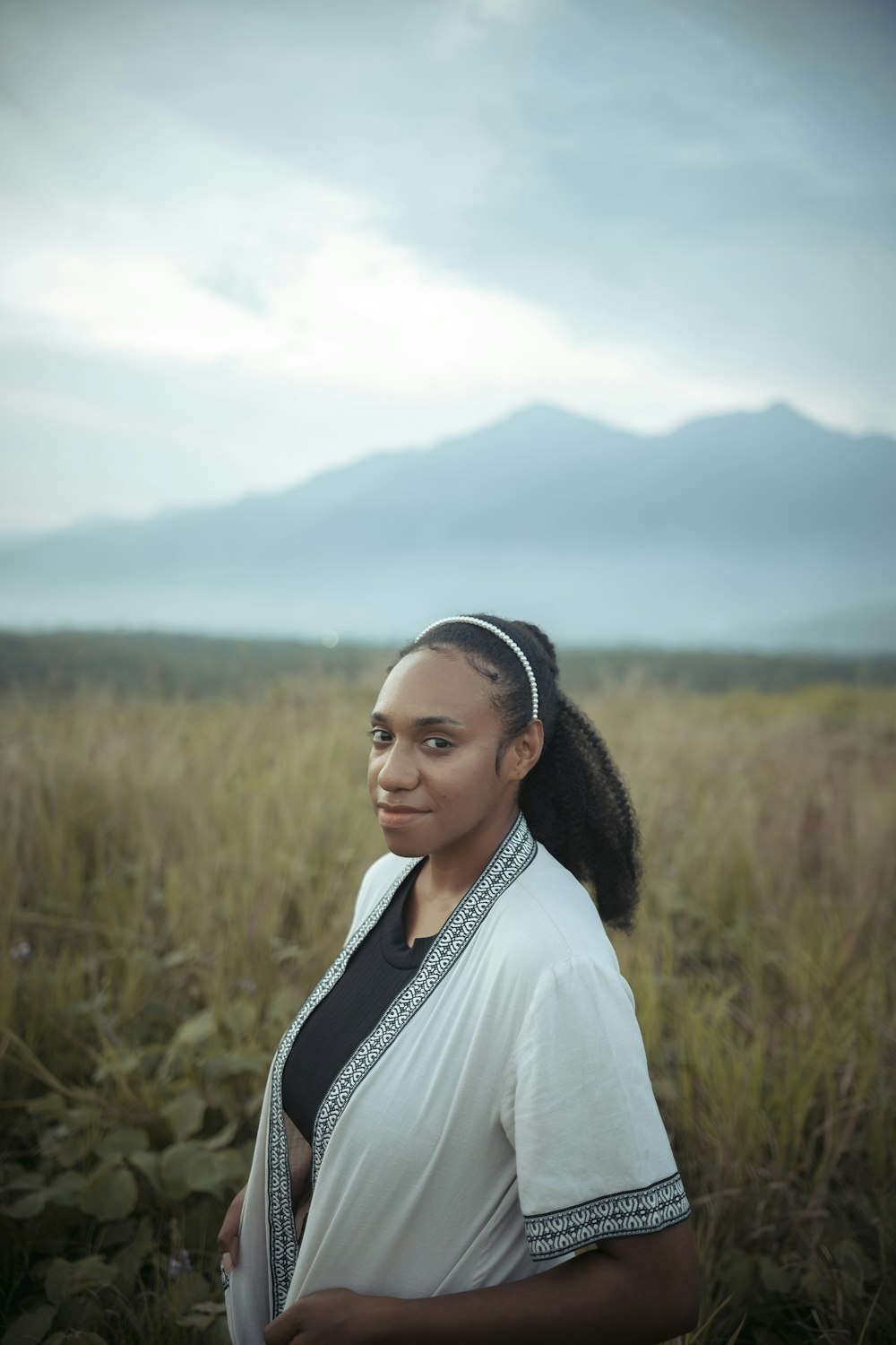 a person standing in a field