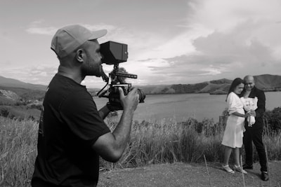 a man holding a camera