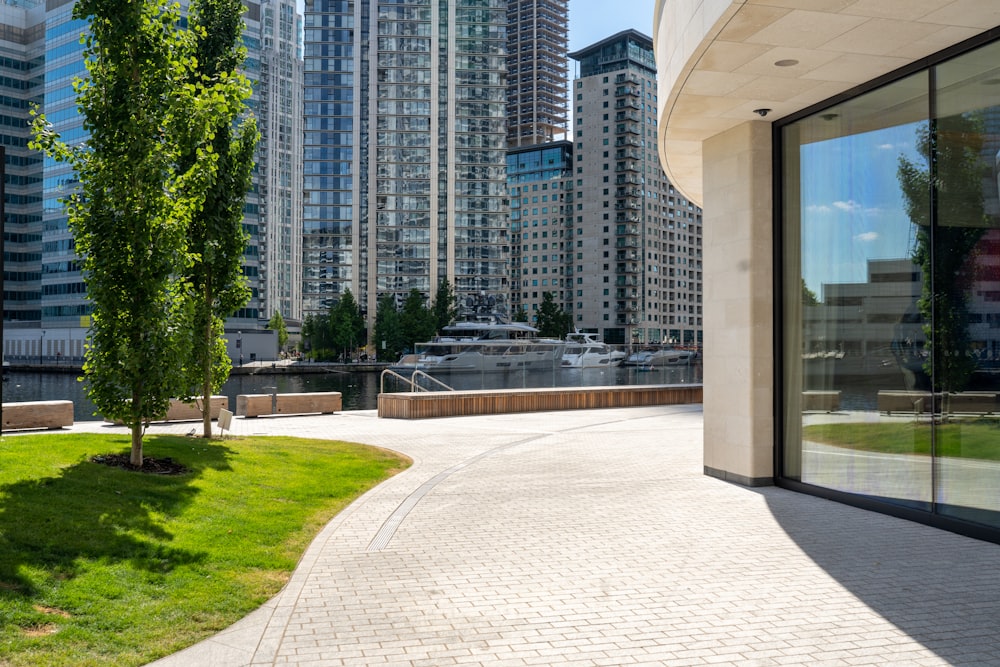 a walkway between buildings