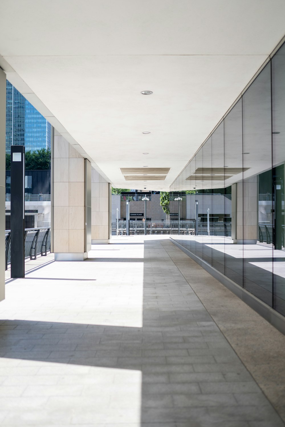 a building with glass walls