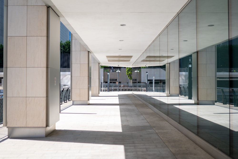 a building with glass walls