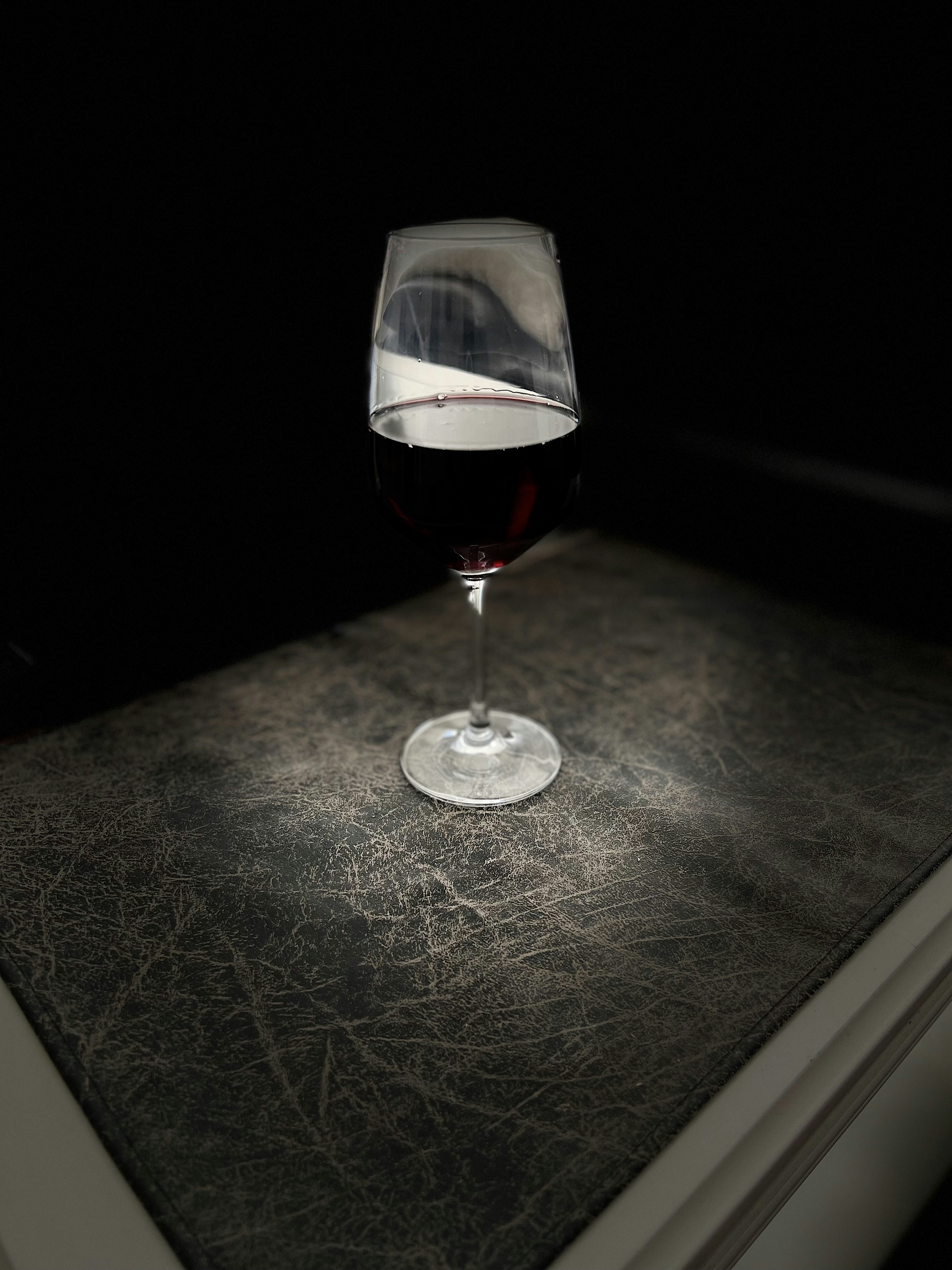 a glass of red wine