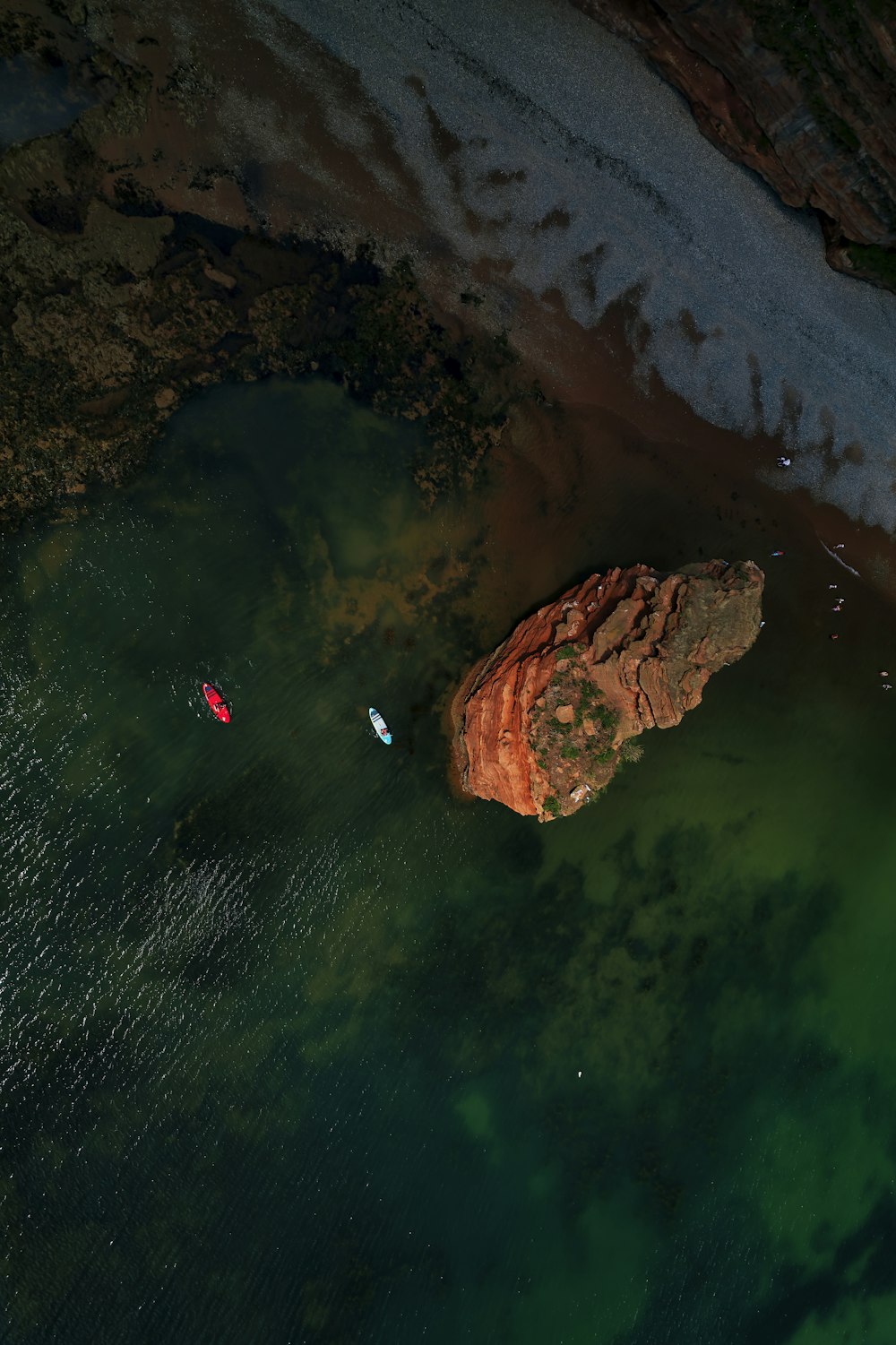 a rock in the water