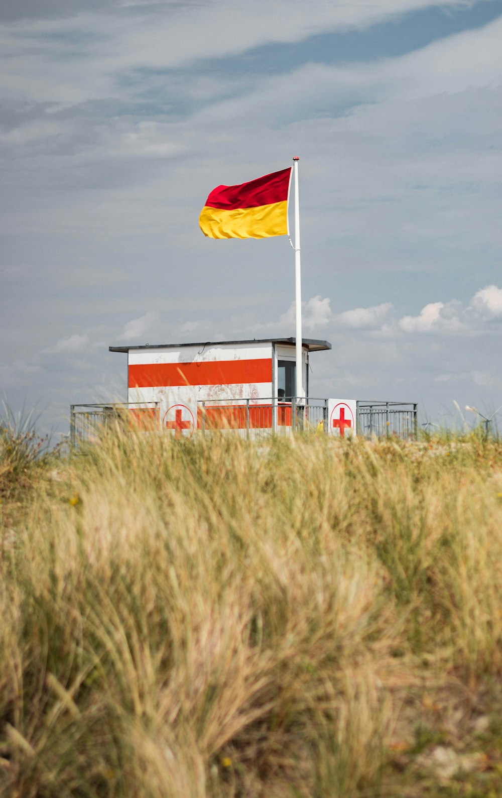 a flag on a pole