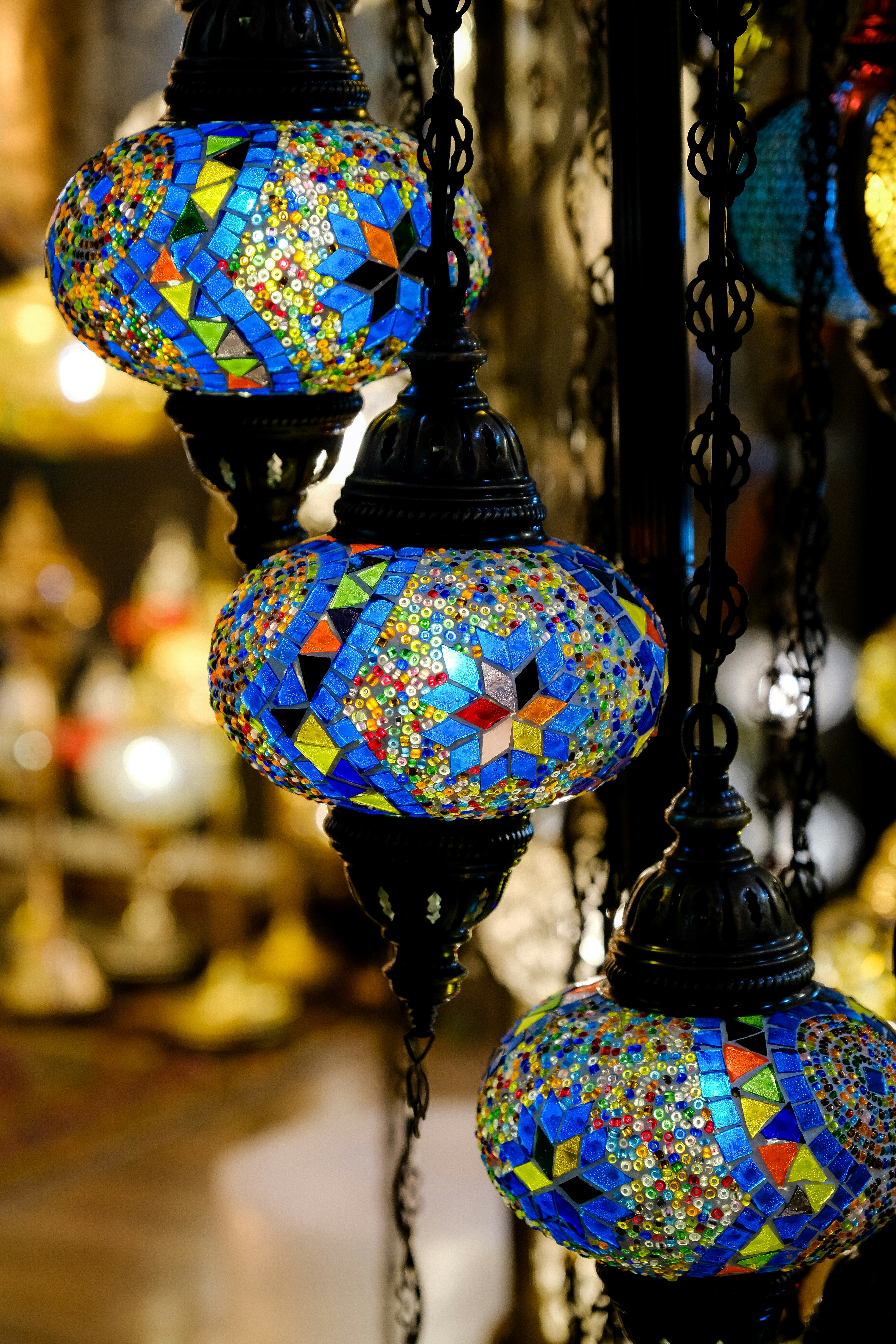 a colorful lamp shade