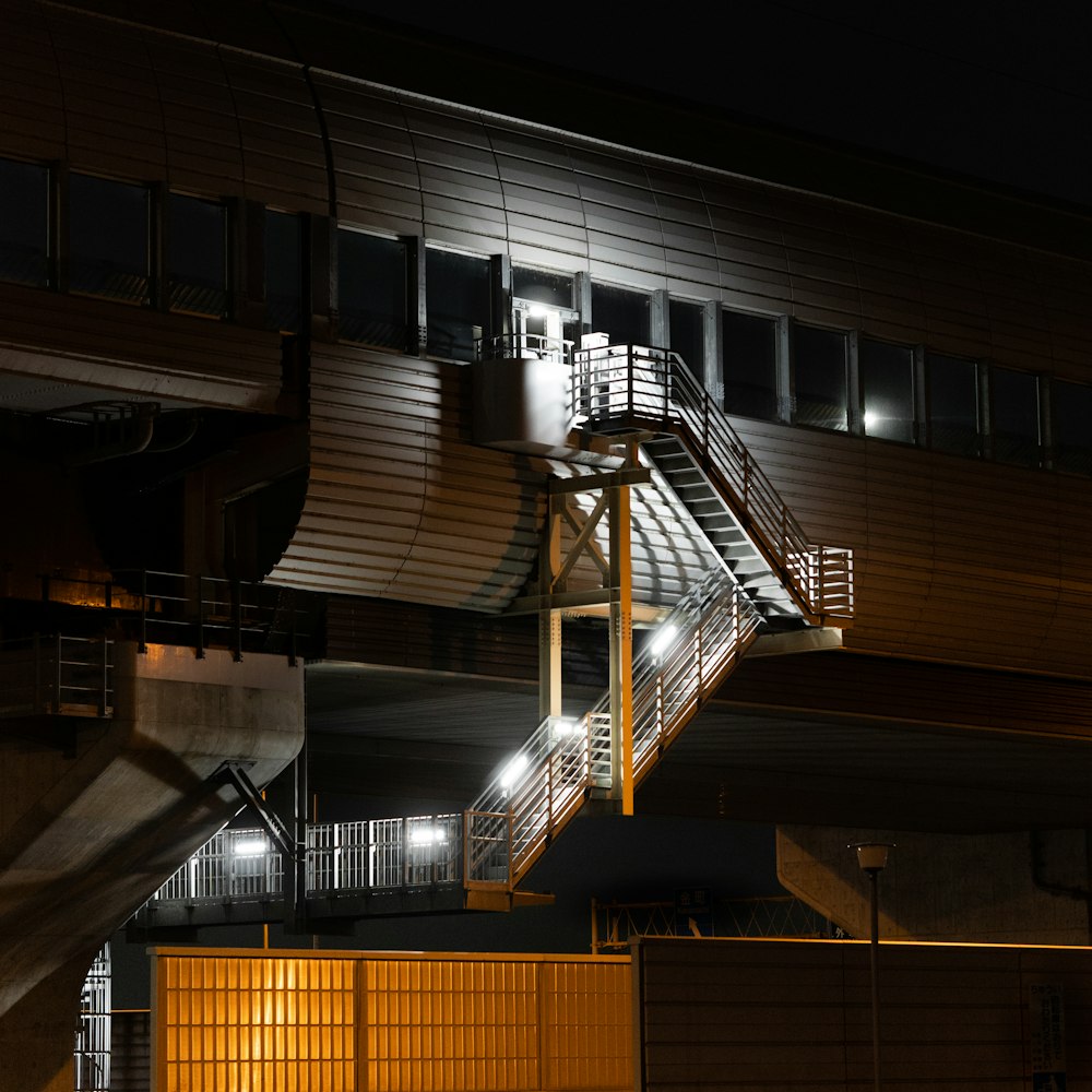 a staircase in a building