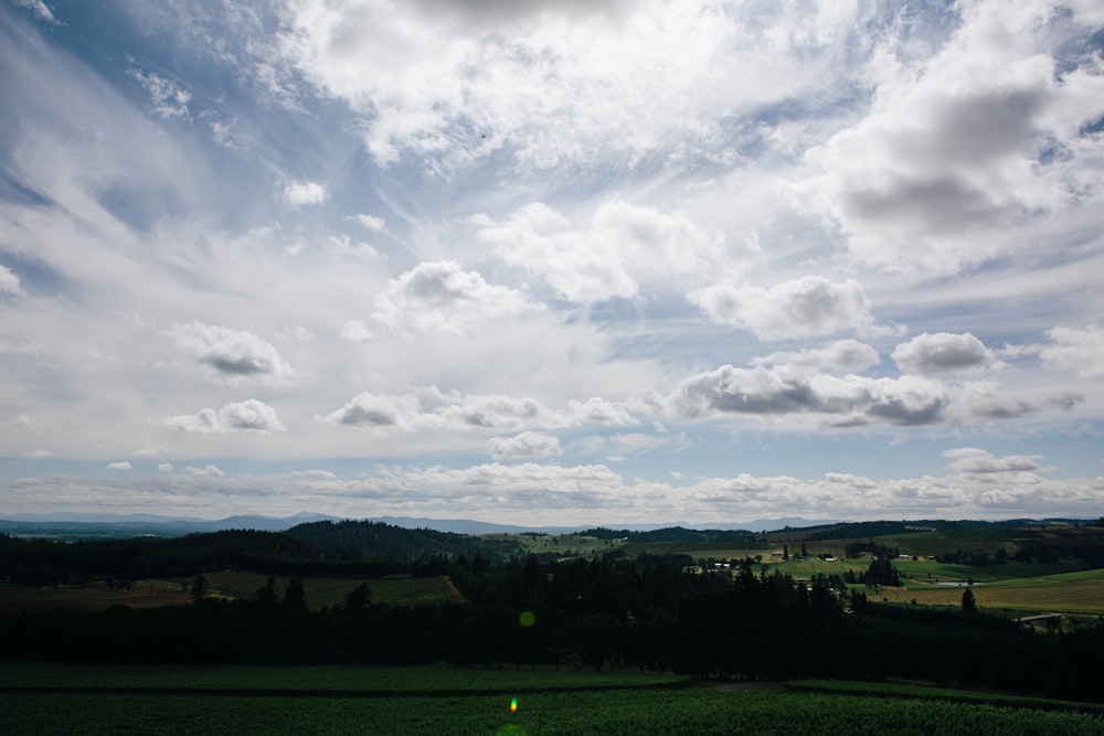 Un paesaggio con un cielo nuvoloso