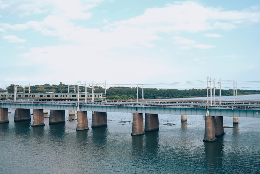 a train on a bridge