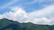 Lush green coffee plantation hills under a bright blue sky in Chikmagalur.