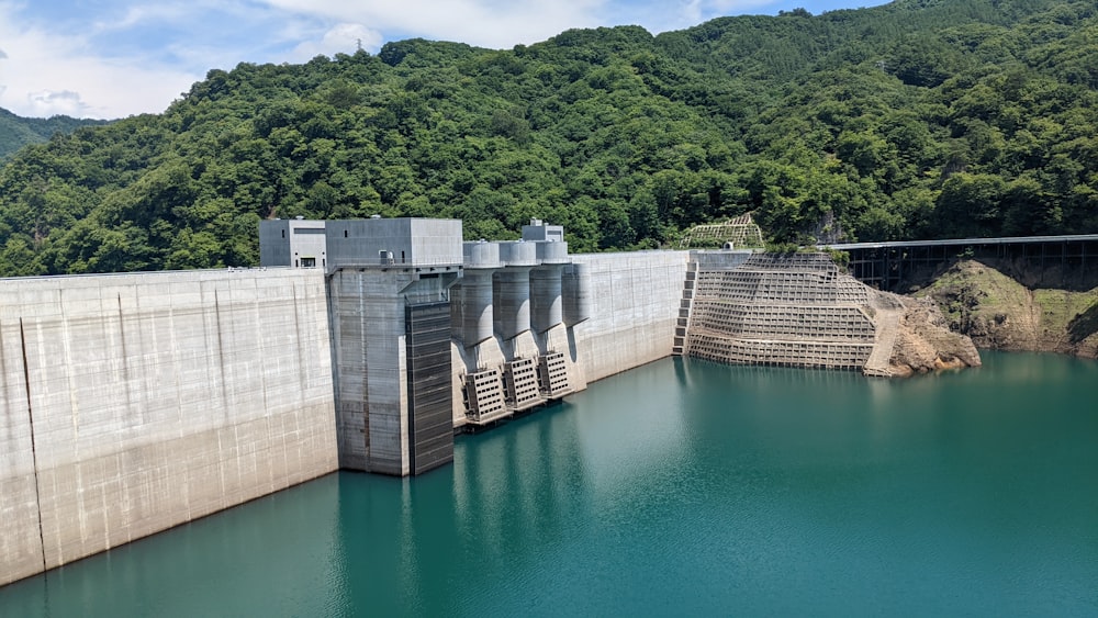 a dam with a bridge over it