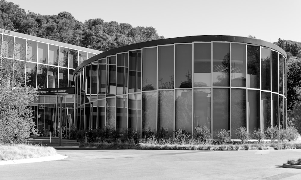 a building with glass windows