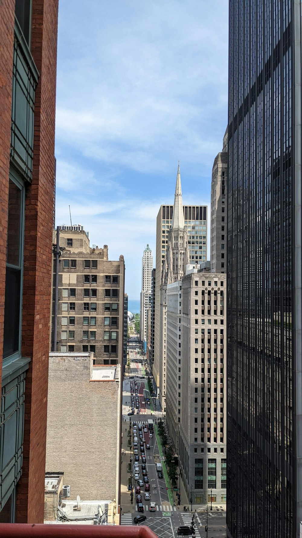 a view of a city from a window