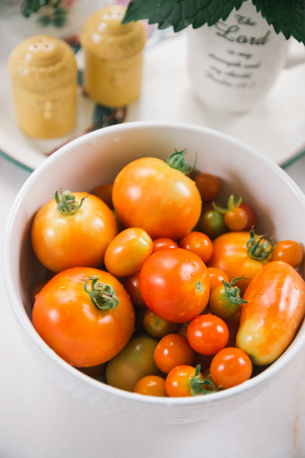 a bowl of tomatoes