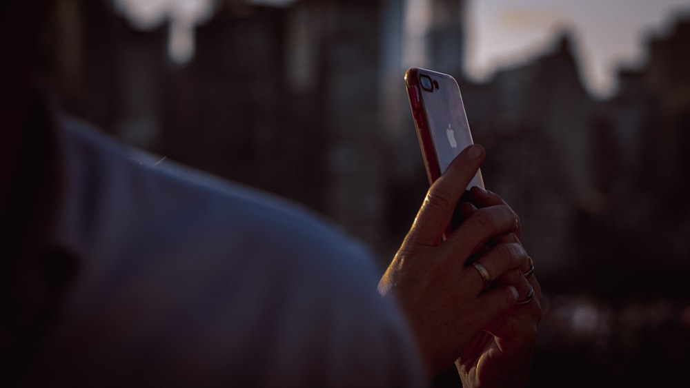 a person holding a cell phone