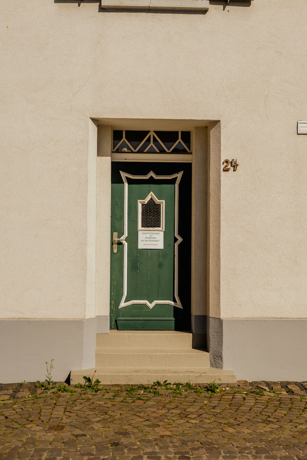 a door with a sign on it