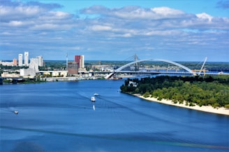 a bridge over a river