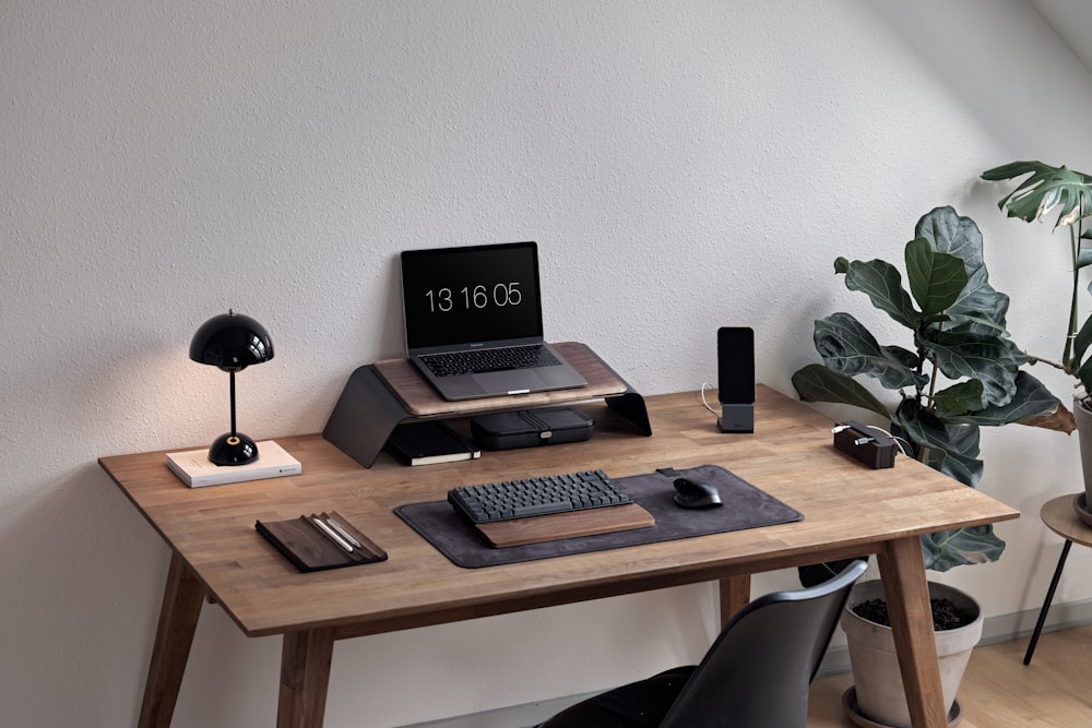 a laptop on a desk