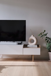 a tv on a stand