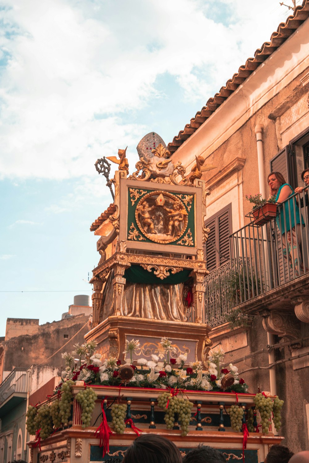 a large clock on a building