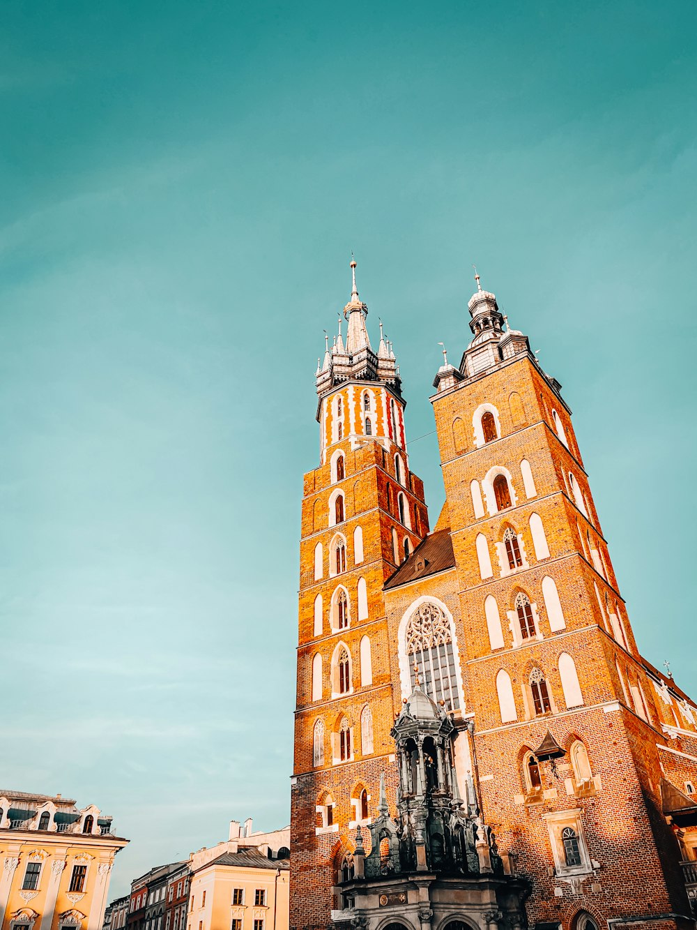 a large building with towers