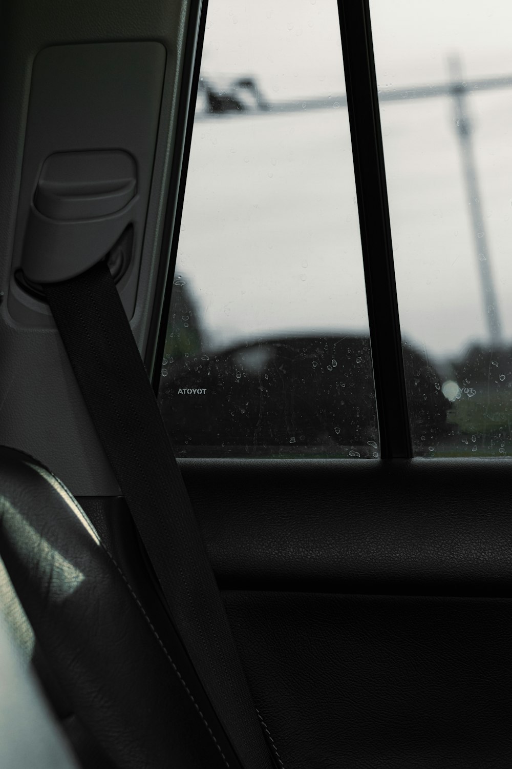 a view of a car through a window