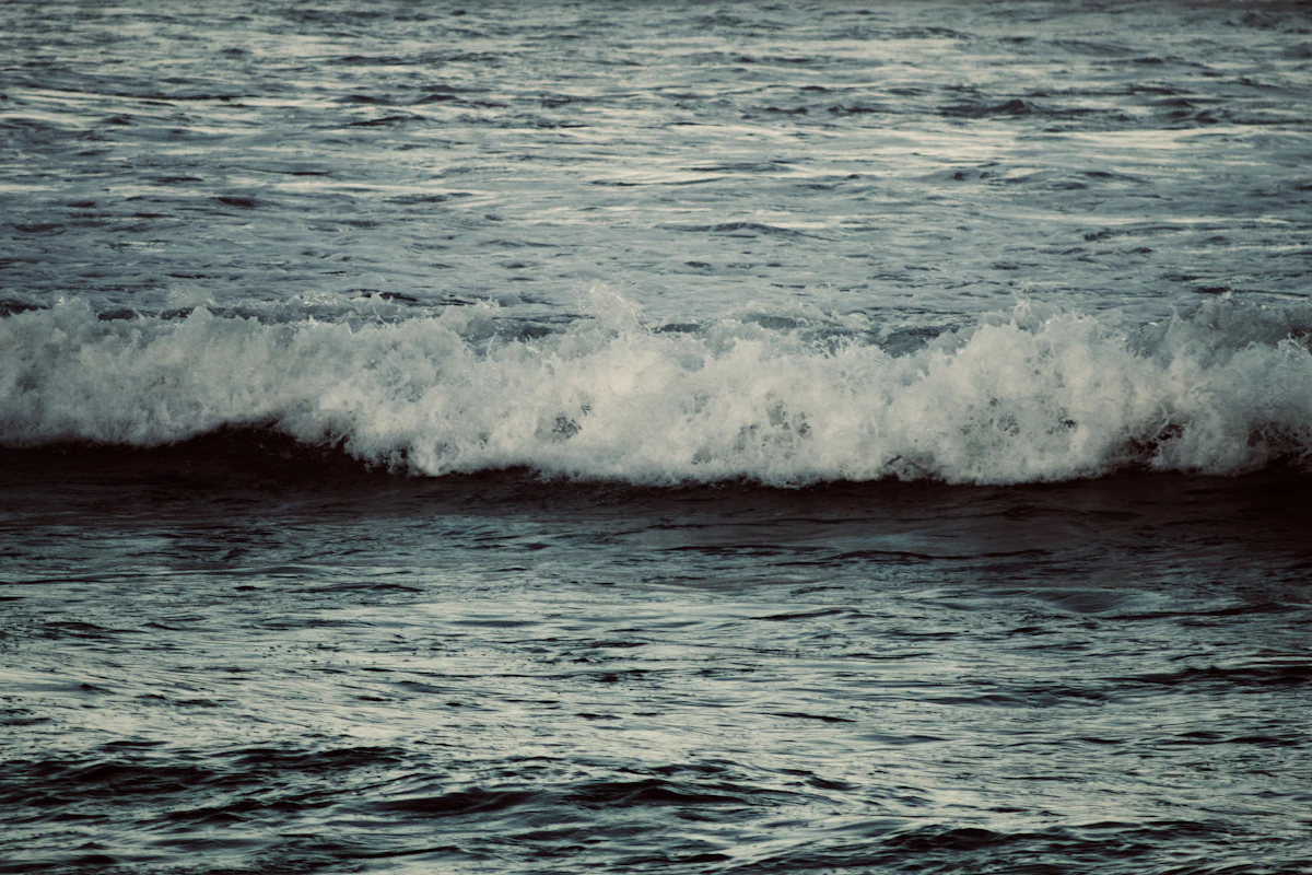 Waves breaking on a beach