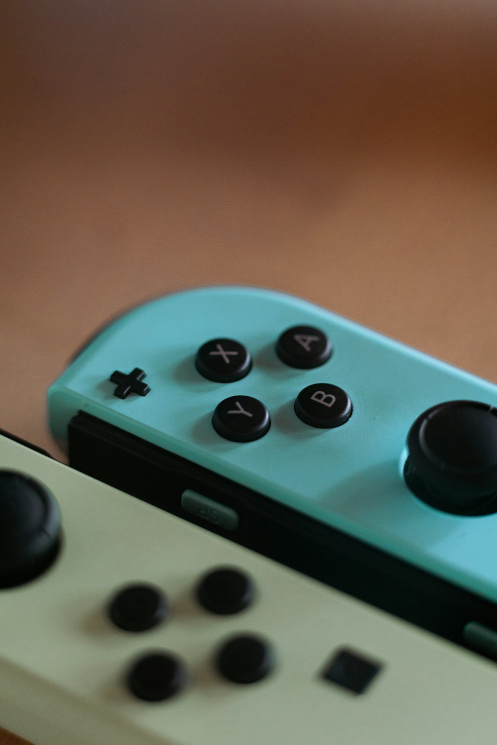 a close up of a game controller