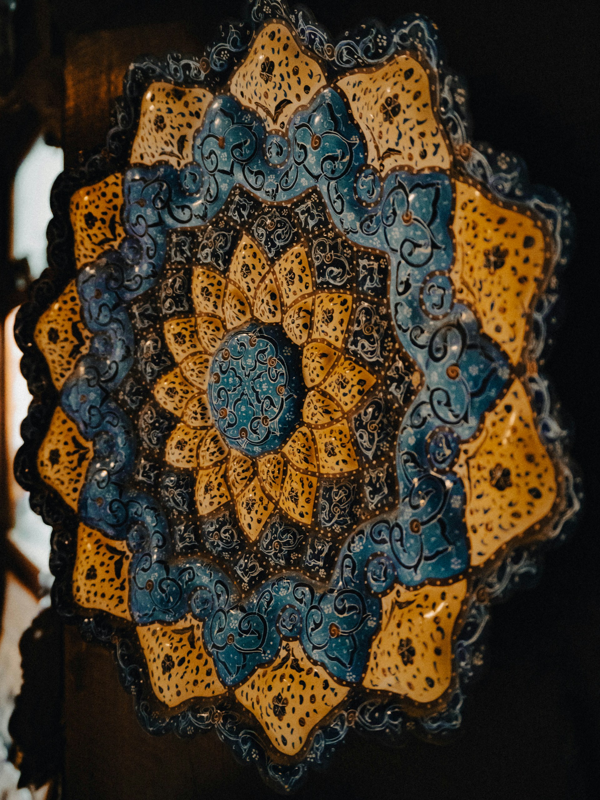 a mask with a design
