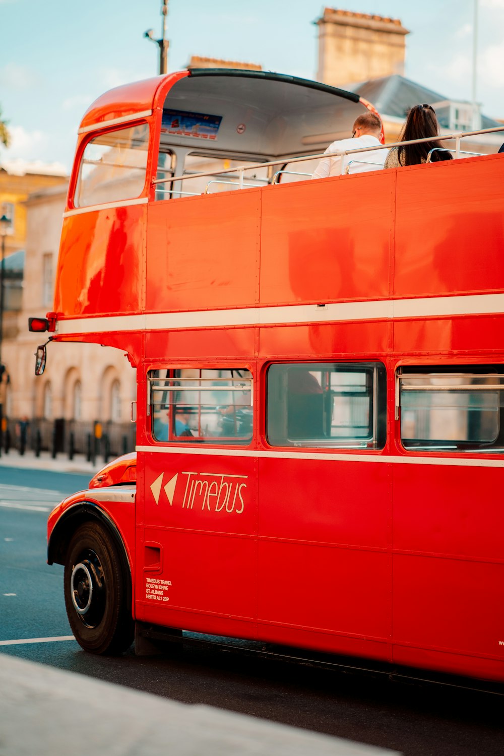 a red double decker bus