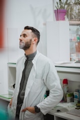 a man in a lab coat