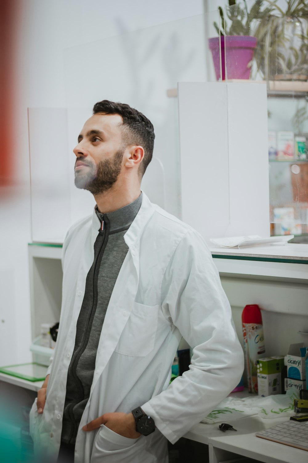 a man in a lab coat