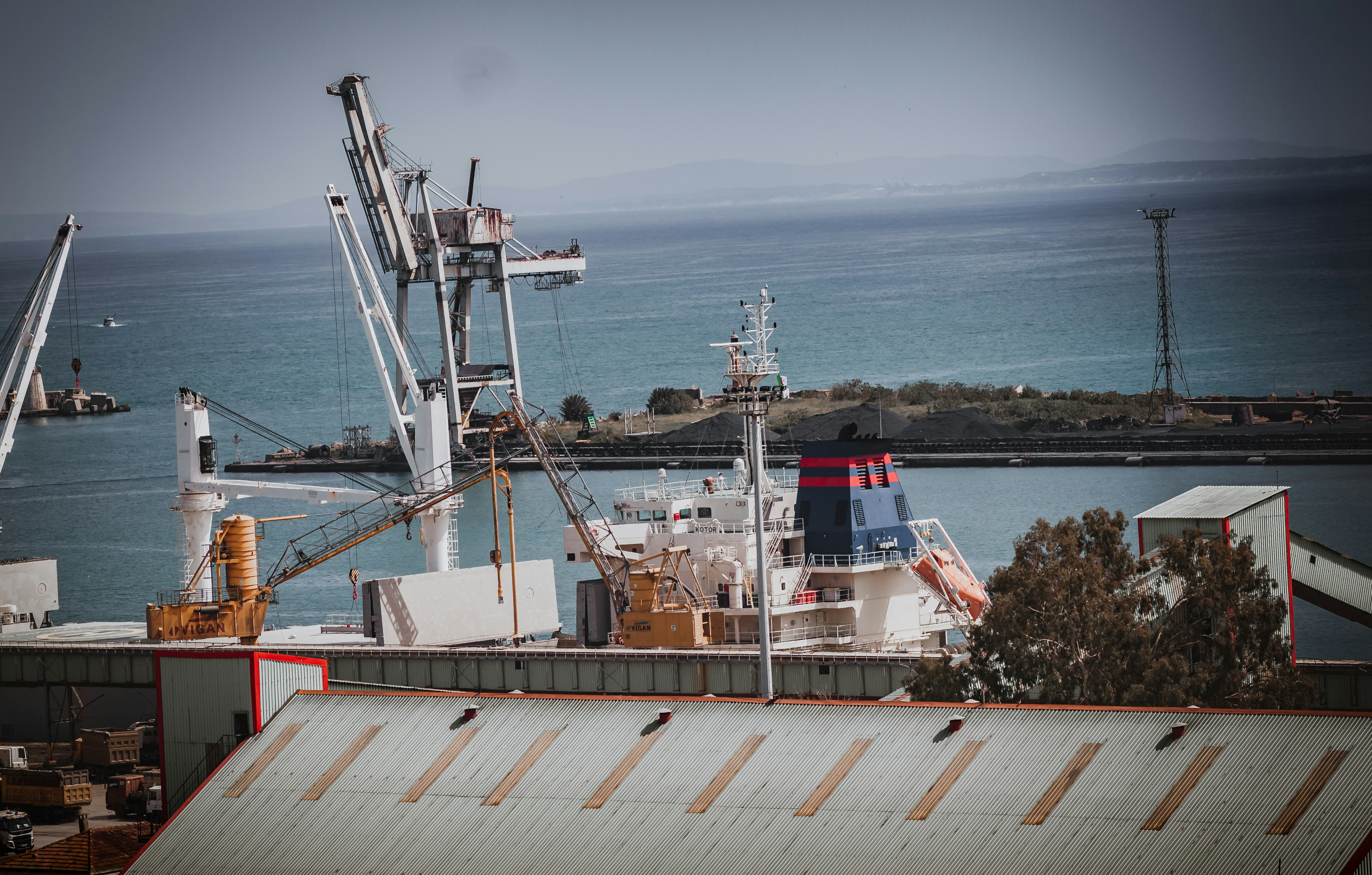 a large ship in the water