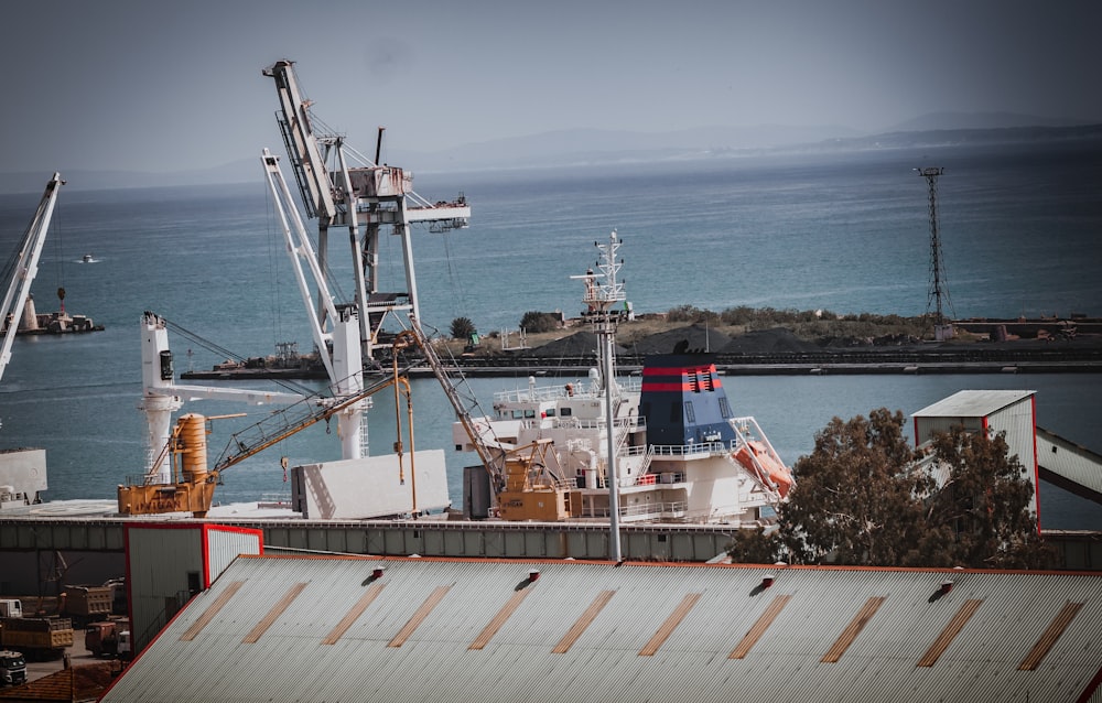 a large ship in the water