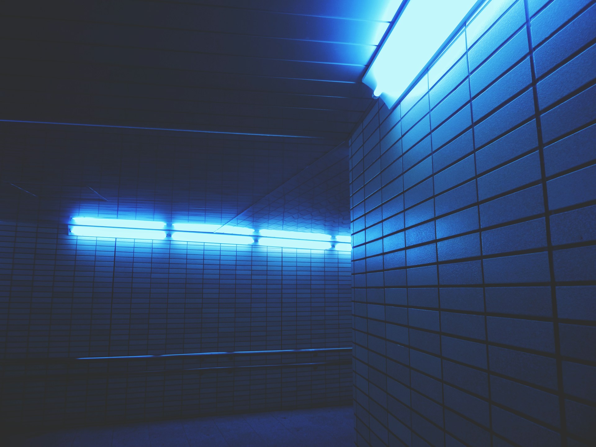 a room with a light on