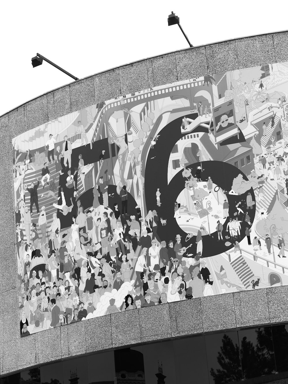 a large mural on a building