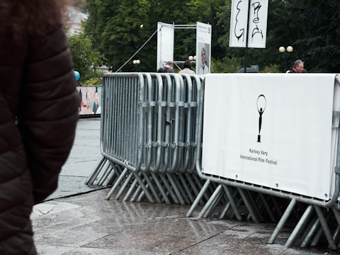 a metal box with a sign on it