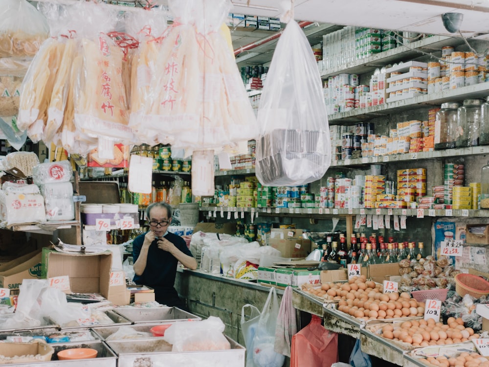 a person standing in a store