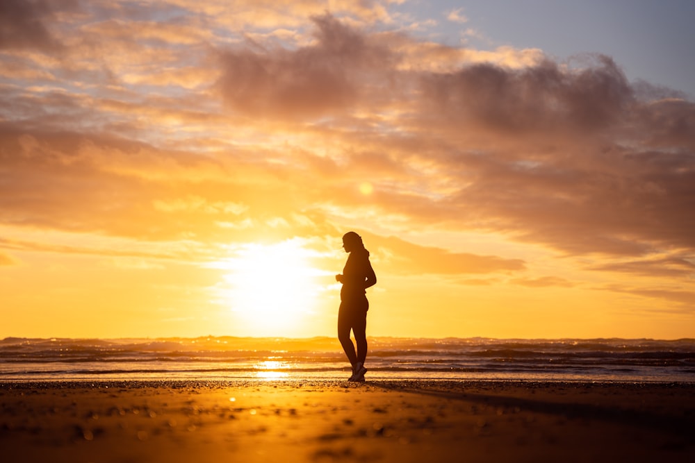 a person standing on a beach